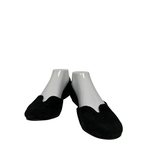 Rebecca Allen Women's Notch Ballet Black Flats Slip On Suede Shoes Size 7 NEW - Picture 3 of 9